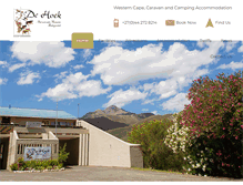 Tablet Screenshot of dehoekmountainresort.co.za